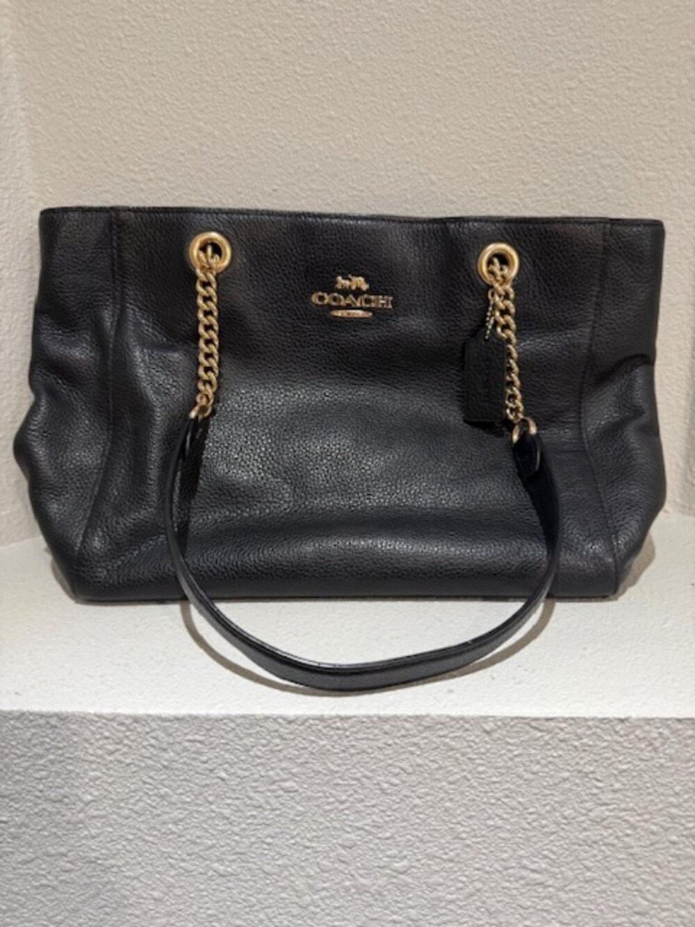 Coach Marlie Tote Black Leather Shoulder Bag Purse